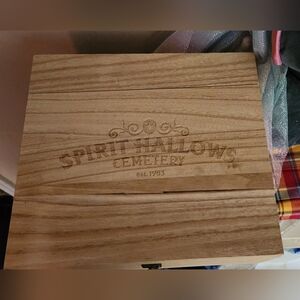 Spirit Halloween Wooden Box That Was Sent To Spirit Influencers 2023